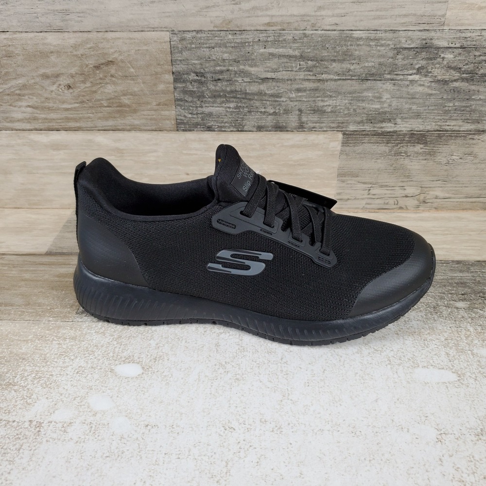 Skechers Work Squad Womens Work Shoes Sz 7.5 Black Relaxed Fit Slip Resistant